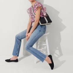 Rothy's Crossbody & Belt Bags^The Casual Crossbody Black And Ivory Stripe