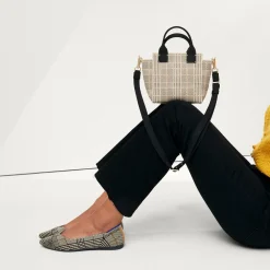 Rothy's Crossbody & Belt Bags^The Mini Handbag Ivory Glen Plaid