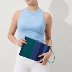 Rothy's Clutches & Pouches^The Wristlet Ivy Rugby Stripe